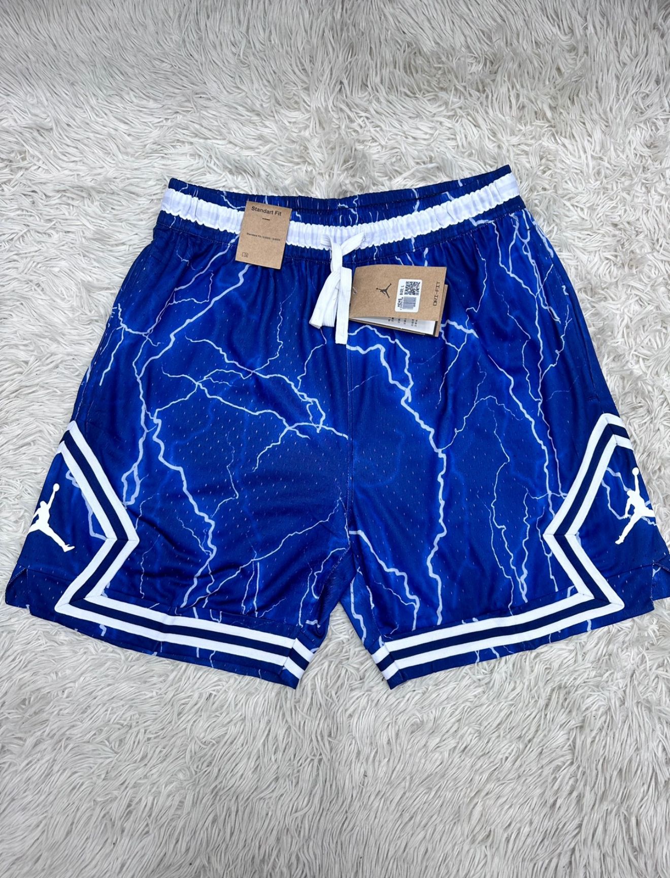 Short Jordan Diamond - Diseño Rayos Azul