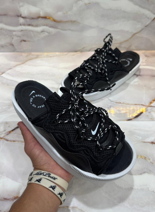 Chanclas Nike Cordones - Negras