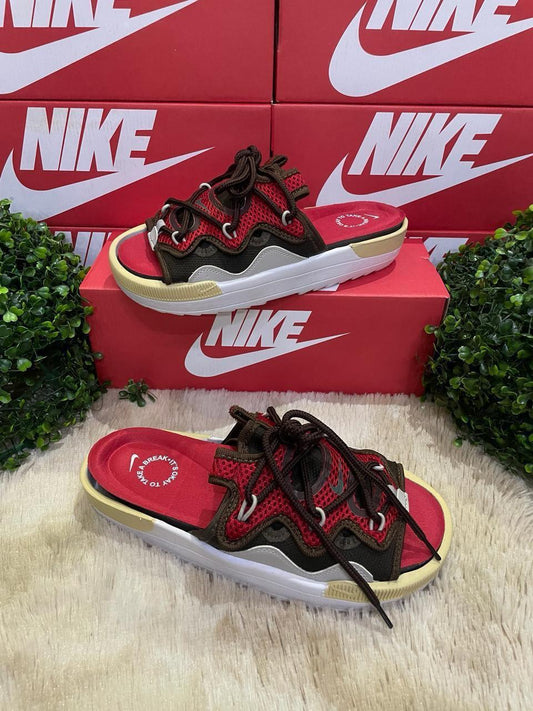 Chanclas Nike Cordones - Rojas y Negras